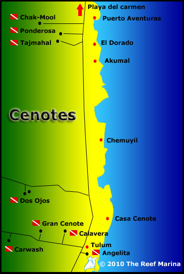 Carte des Cenotes